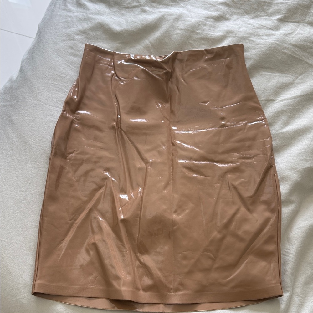 Commando Glossy Tan Pencil Skirt